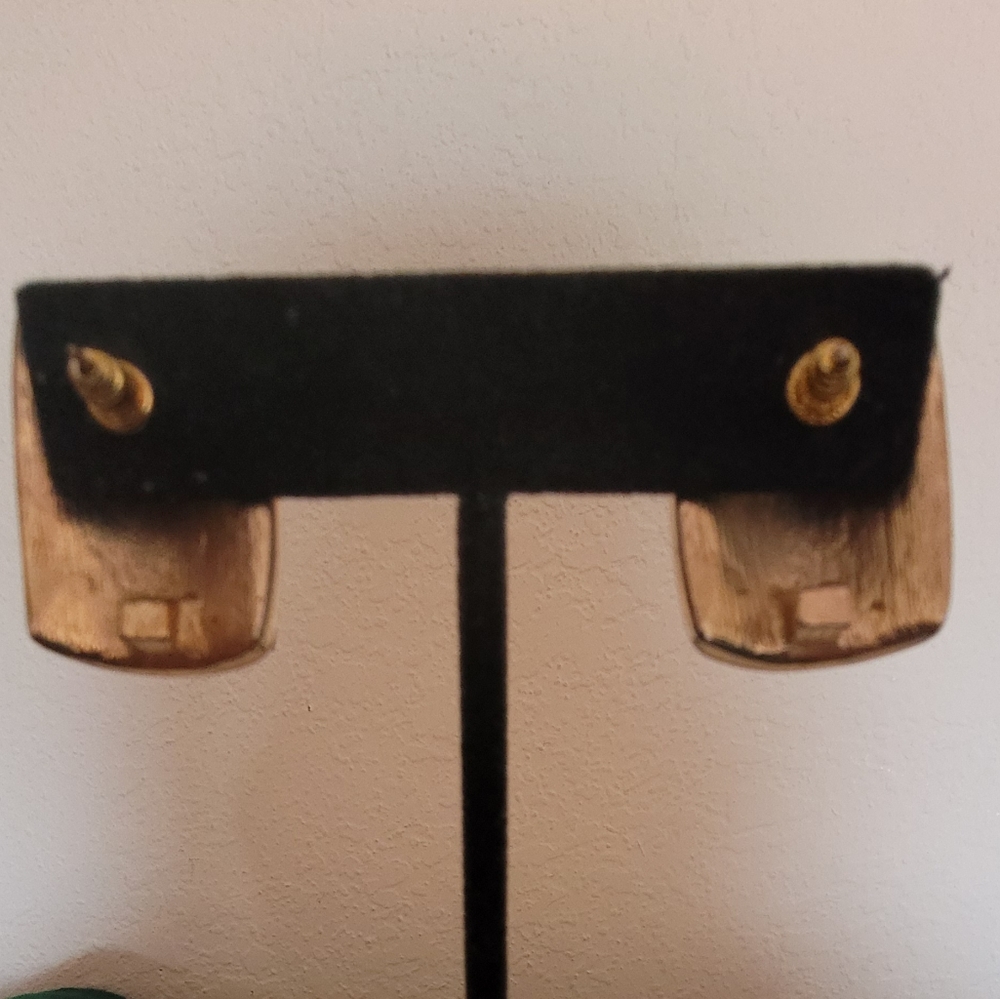 Black Rectangular Earrings - image 3